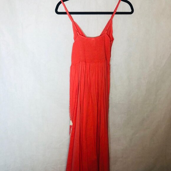 Half Moon Maxi Dress  Pink Knit Graphic Sleeveless Cotton Medium READ - Picture 6 of 10